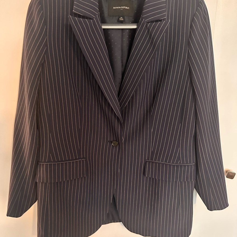 Banana Republic Navy Pinstripe Women's Blazer